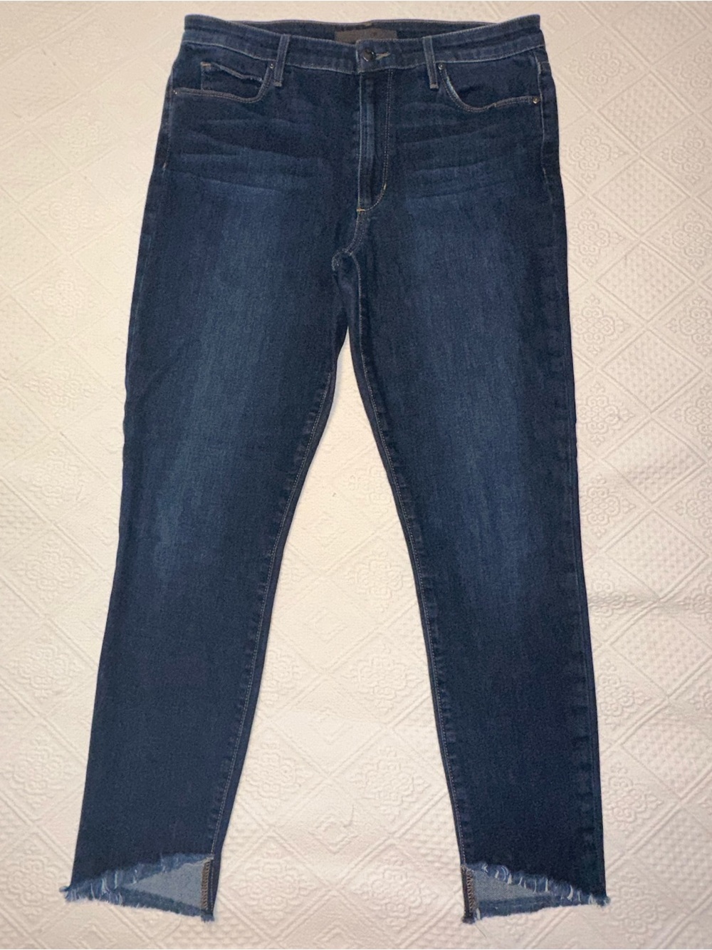 Joe’s Jeans Dark Blue Women's High Rise Skinny Ankle Jeans with Raw Hem - 30